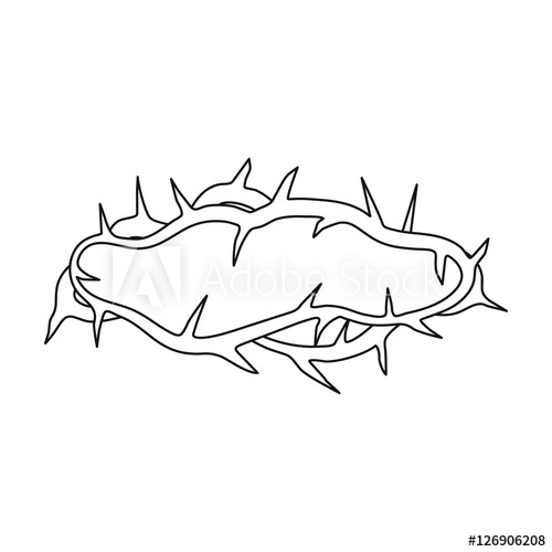 500x500 Crown Of Thorns Icon In Outline Style Isolated On White Background