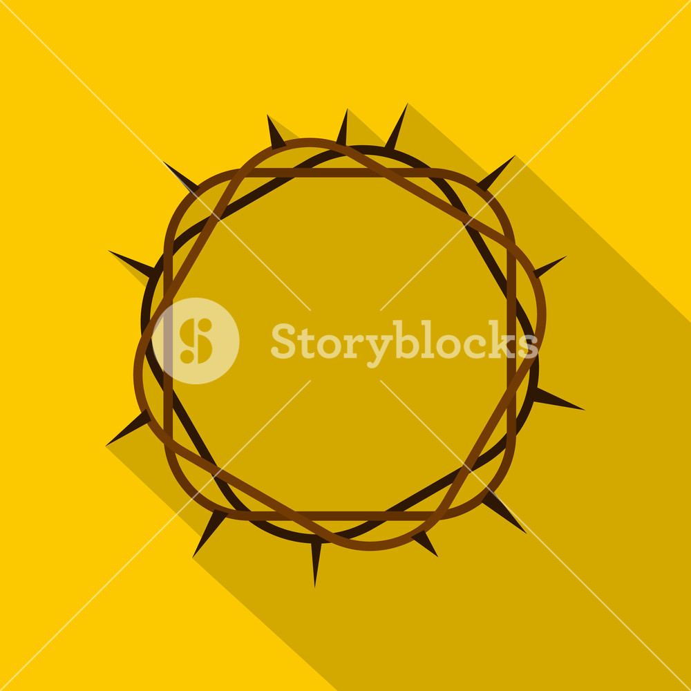 1000x1000 Crown Of Thorns Icon Flat Illustration Of Crown Of Thorns Vector