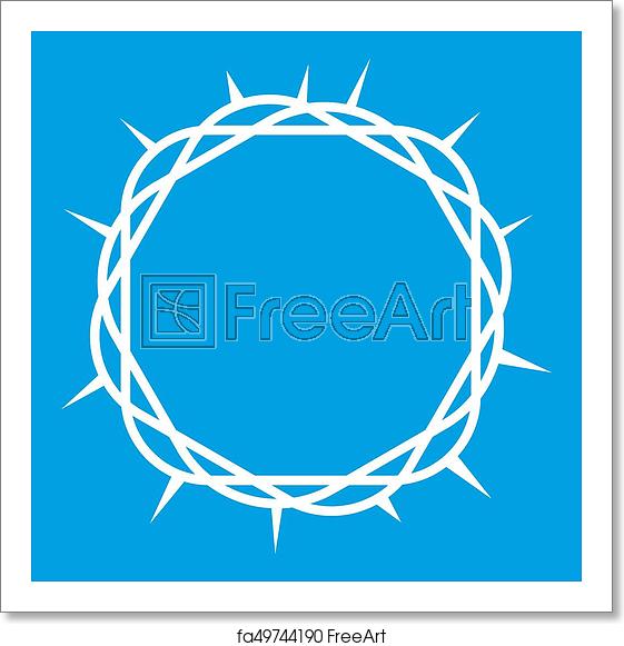 561x581 Free Art Print Of Crown Of Thorns Icon White Crown Of Thorns Icon