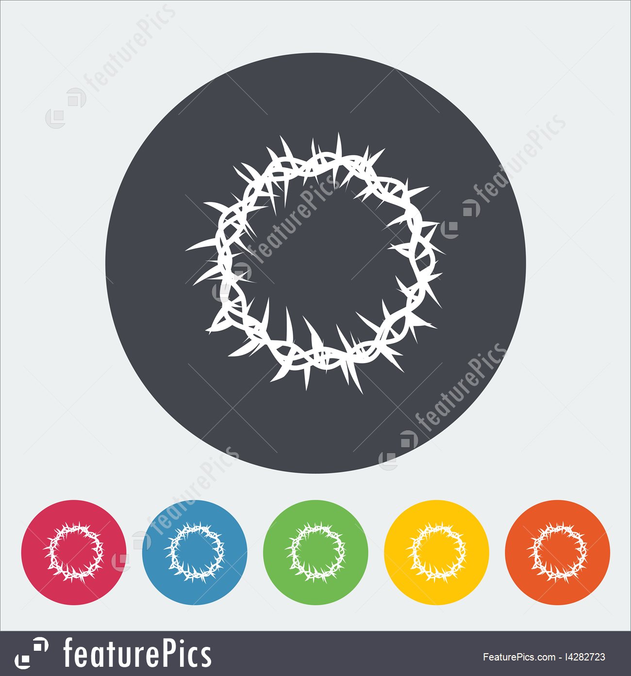 1300x1392 Illustration Of Crown Of Thorns Single Flat Icon