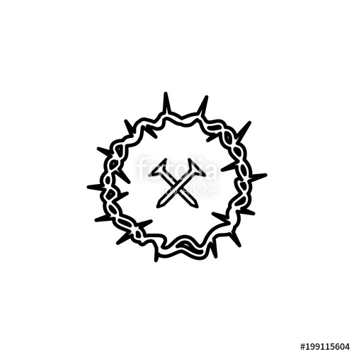 500x500 Nails And Crown Of Thorns Icon Element Of Easter Holiday