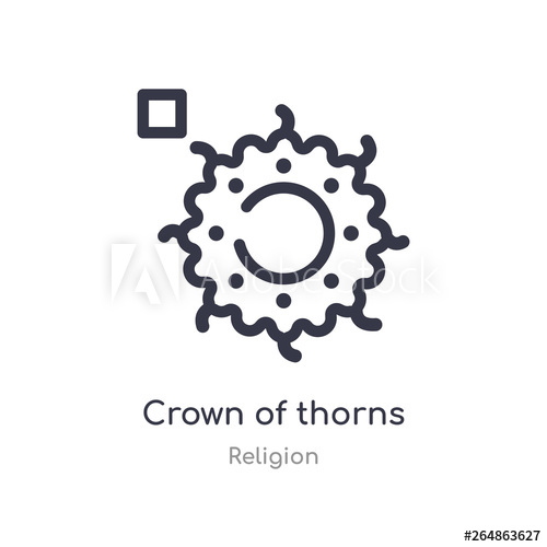 500x500 Crown Of Thorns Outline Icon Isolated Line Vector Illustration