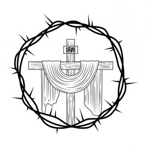 300x300 Cross And Crown Of Thorns Icon Vector Savoyuptown