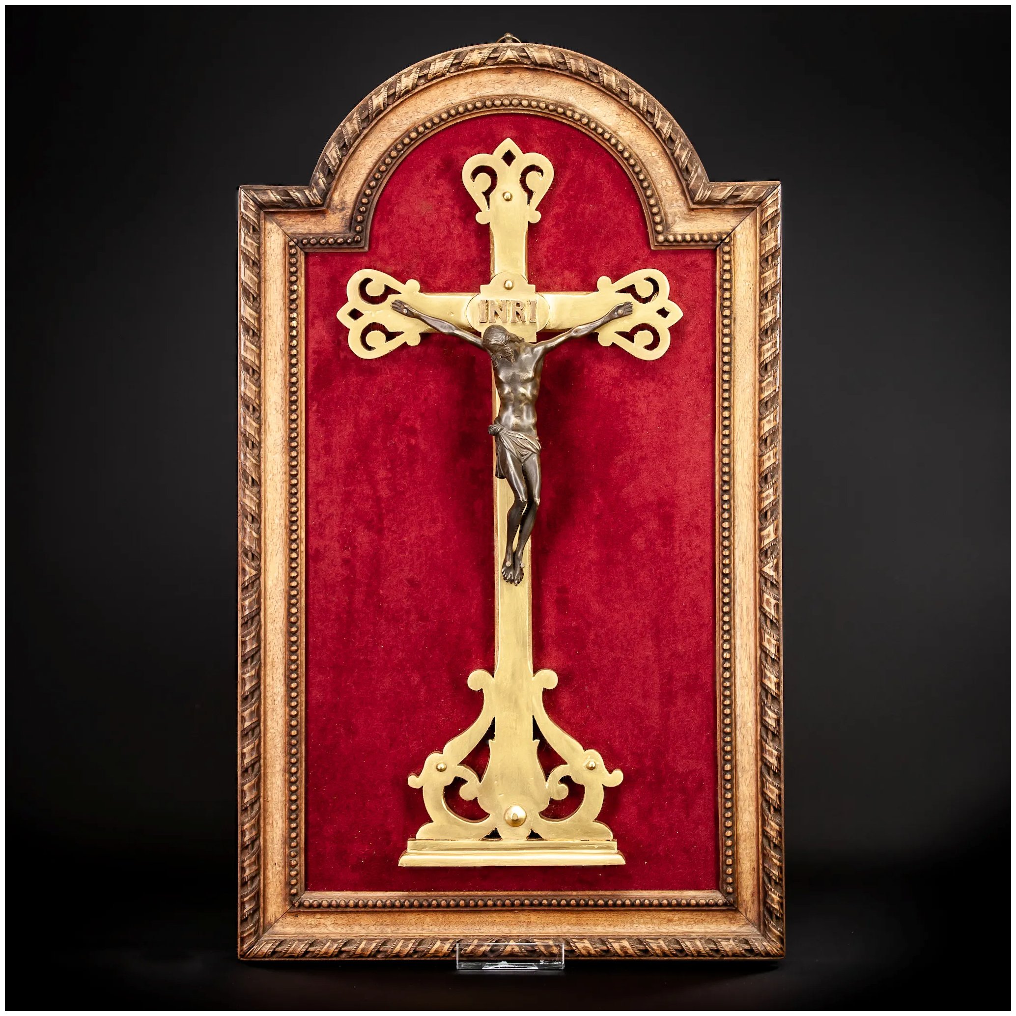 2068x2068 Antique Italian Wall Crucifix Icon Bronze Corpus Christi Christ