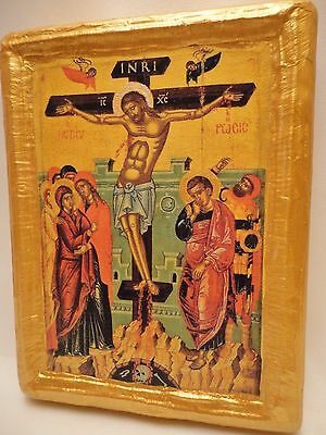 300x400 The Crucifixion Of Jesus Christ Rare Byzantine Greek Orthodox Icon