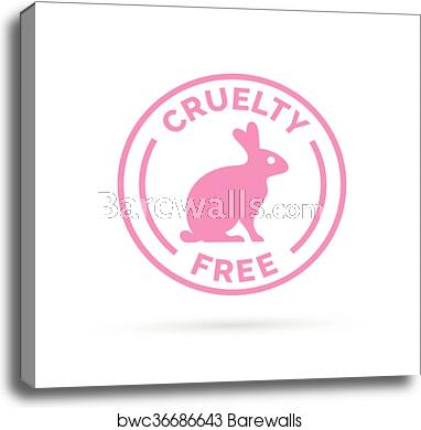 382x390 Cruelty Free Icon Design With Pink Bunny Rabbit Vector Symbol