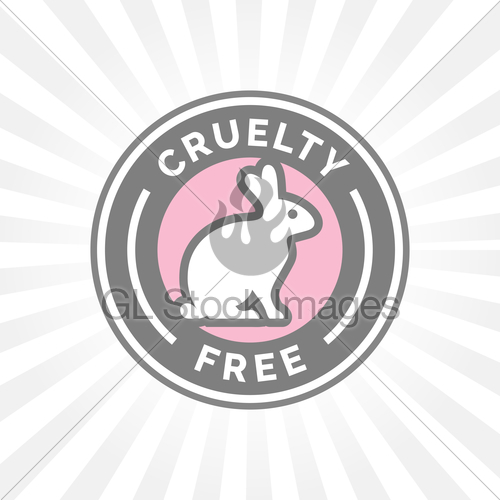 500x500 Animal Cruelty Free Icon Design With Rabbit Vector Badge Gl