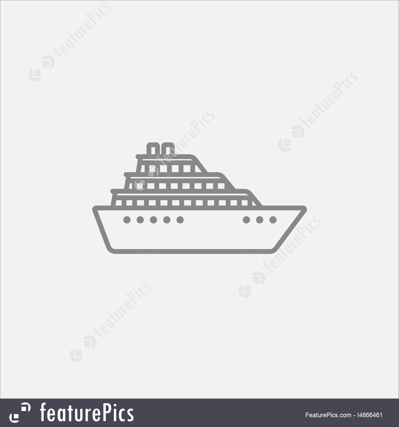 1300x1392 Cruise Ship Icon Stock Illustration