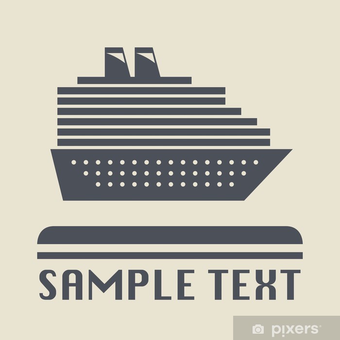 700x700 Cruise Ship Icon Or Sign, Vector Wall Mural