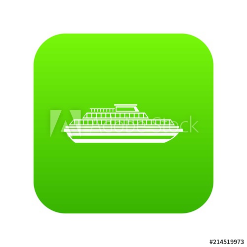 500x500 Cruise Ship Icon Digital Green For Any Design Isolated On White