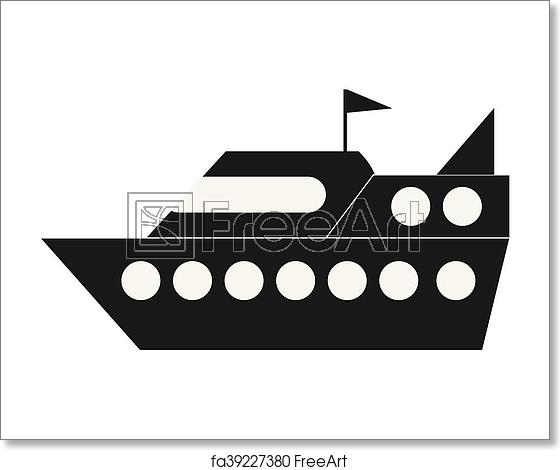560x470 Free Art Print Of Cruise Ship Icon Flat Design Cruise Ship Icon