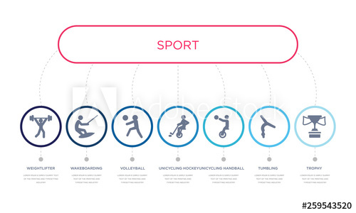 500x300 Simple Illustration Set Of Vector Blue Icons Such As Trophy