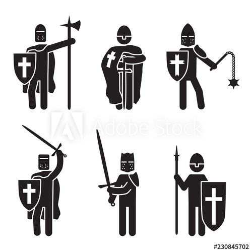 500x500 Knights Icon Set Crusader Knights Set Vector