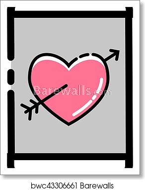 292x382 Love Crush Handphone Icon, Art Print Barewalls Posters Prints