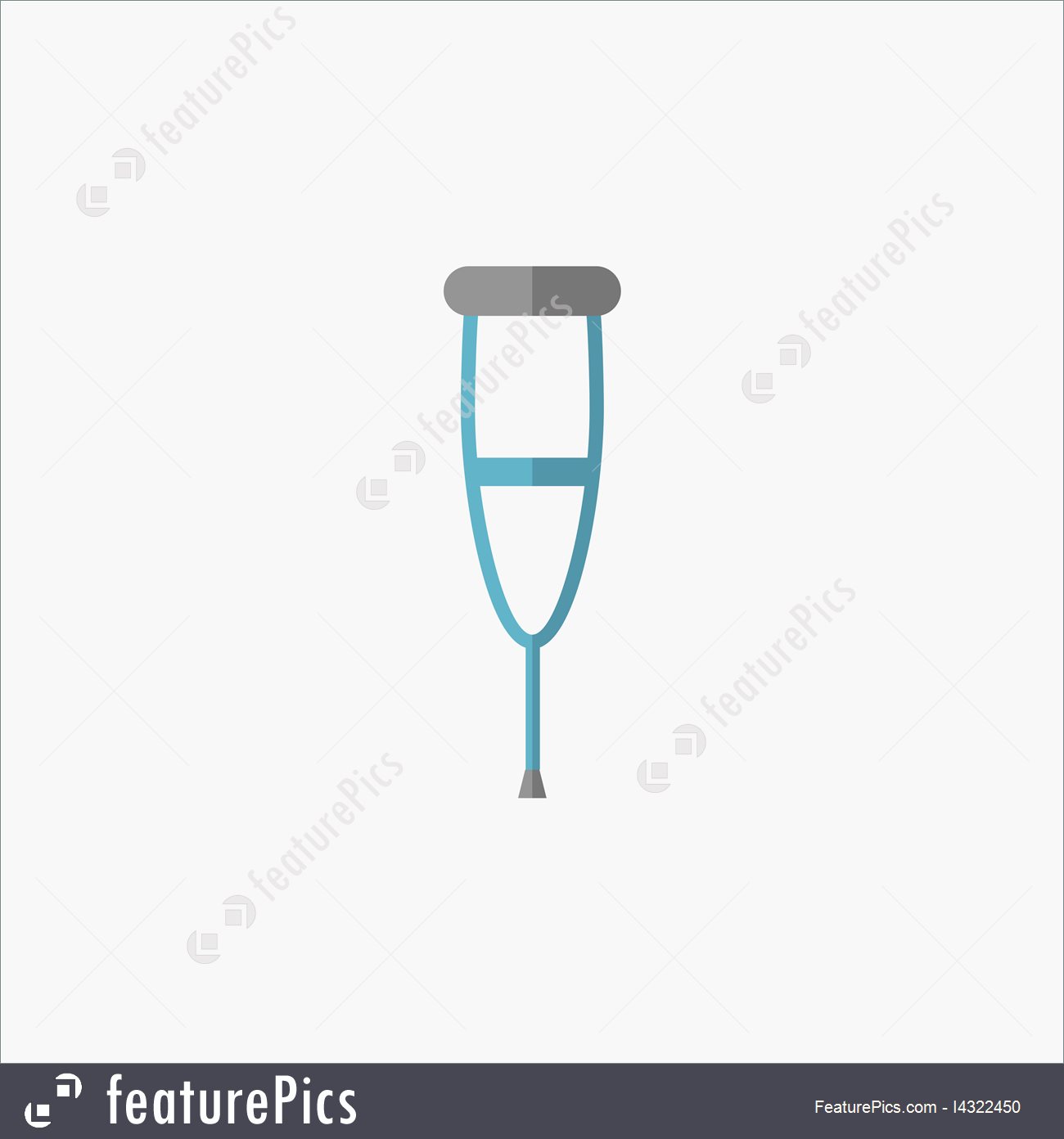 1300x1392 Crutches Flat Icon Stock Illustration