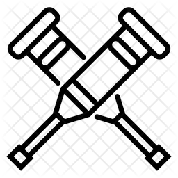 256x256 Crutches Icon Of Line Style