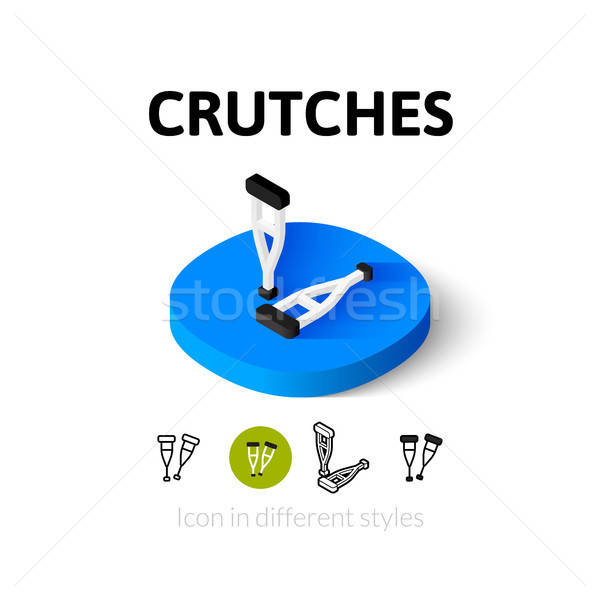 600x600 Crutches Icon In Different Style Vector Illustration Sidmay