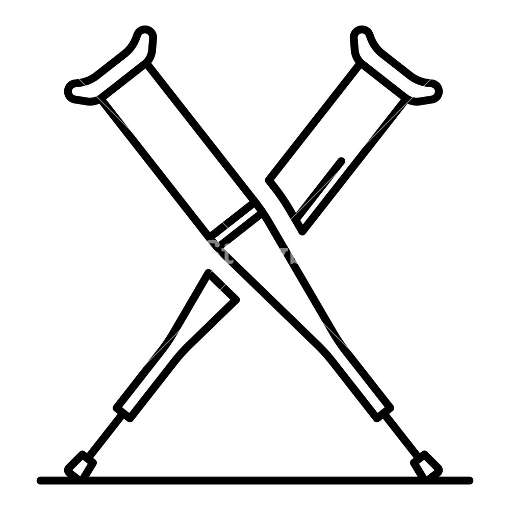 1000x1000 Crutches Icon Outline Crutches Icon For Web Design Isolated