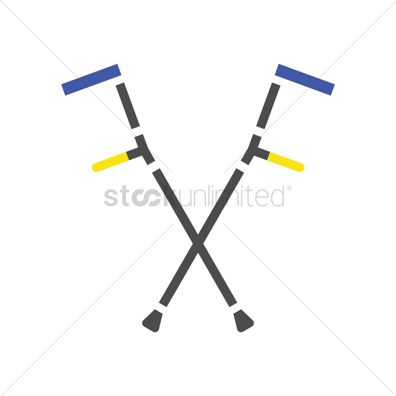1300x1300 Elbow Crutches Icon Vector Image
