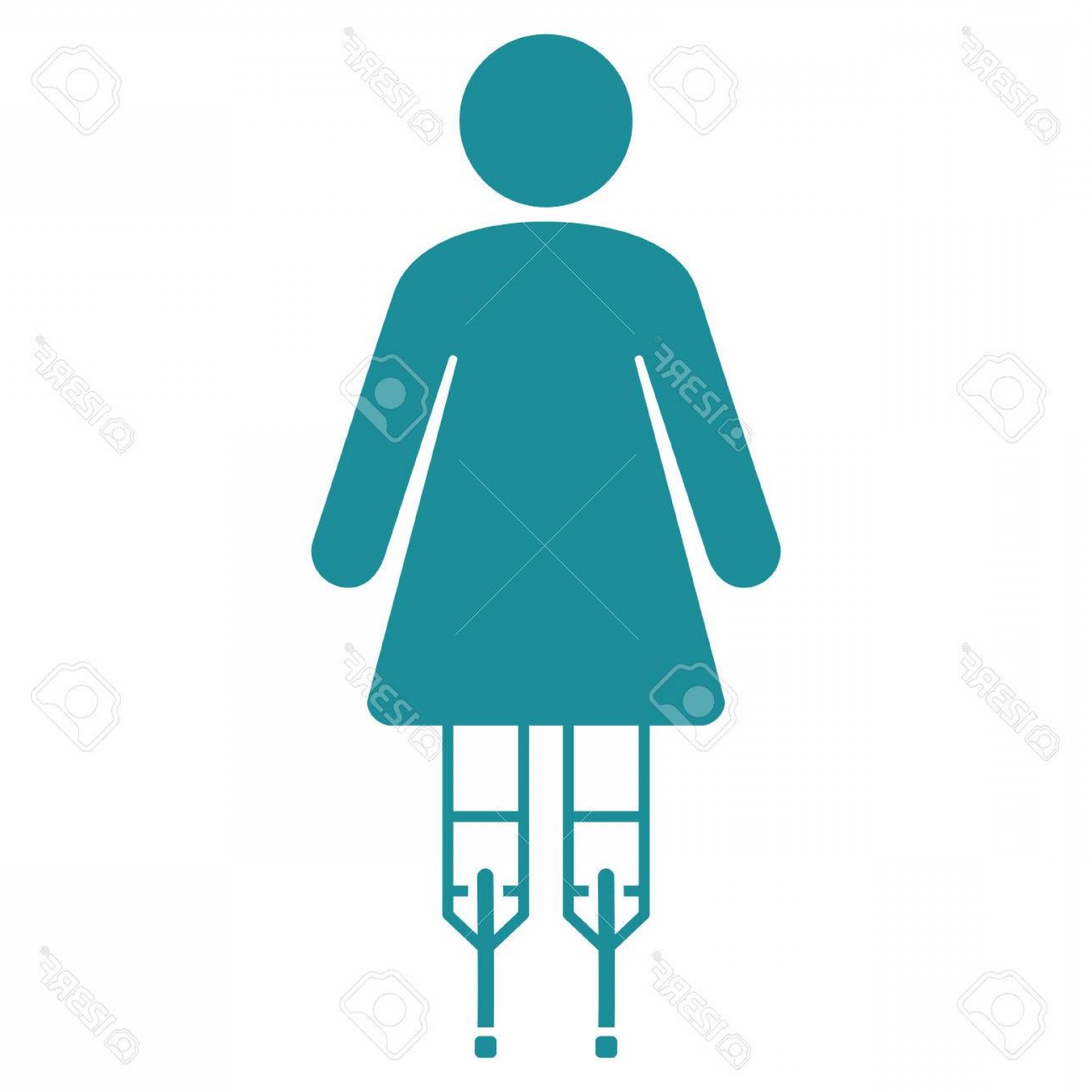 1560x1560 Photostock Vector Lady Crutches Icon Vector Style Is Flat Iconic