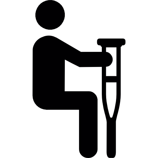 512x512 Sitting Man With Crutches Icons Free Download