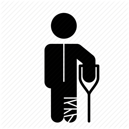 512x512 Broken Leg, Crutches, Health Insurance, Injured Icon