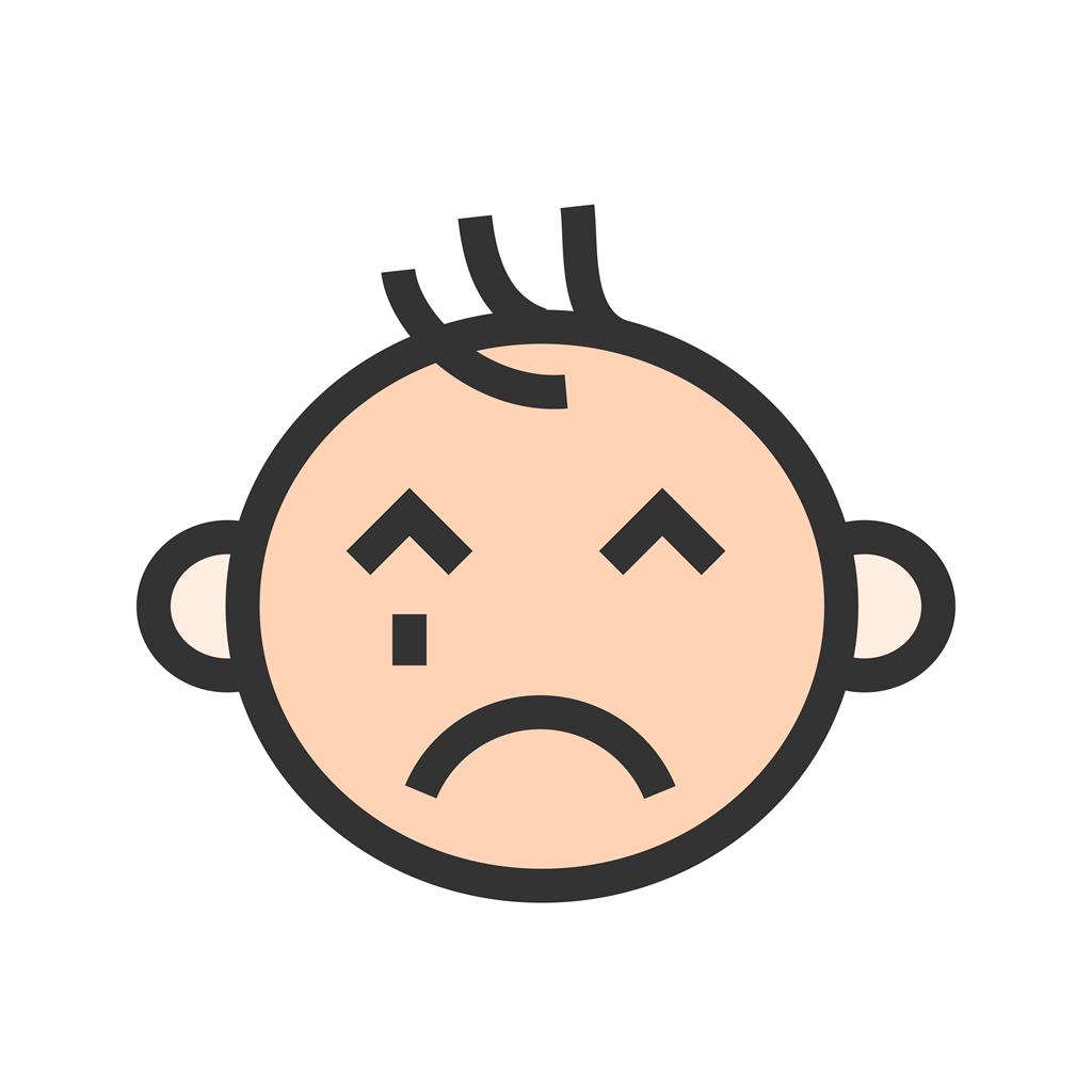 1024x1024 Crying Baby Line Filled Icon