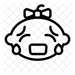 256x256 Crying Baby Icon Of Line Style