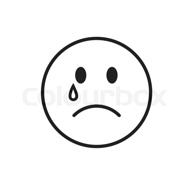 800x800 Cartoon Face Cry Tears People Emotion Stock Vector Colourbox