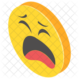 256x256 Crying Face Emoji Icon Of Isometric Style