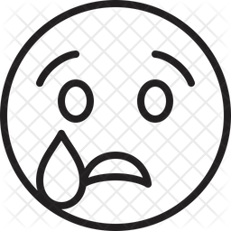 256x256 Crying Face Emoji Icon Of Line Style