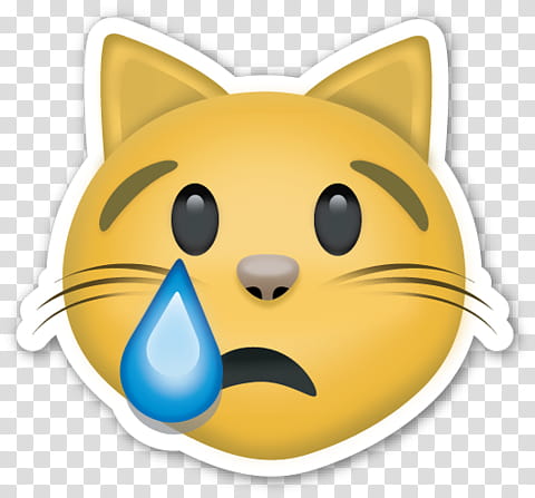 480x447 Emoji Sticker Crying Cat Icon Transparent Background Png Clipart