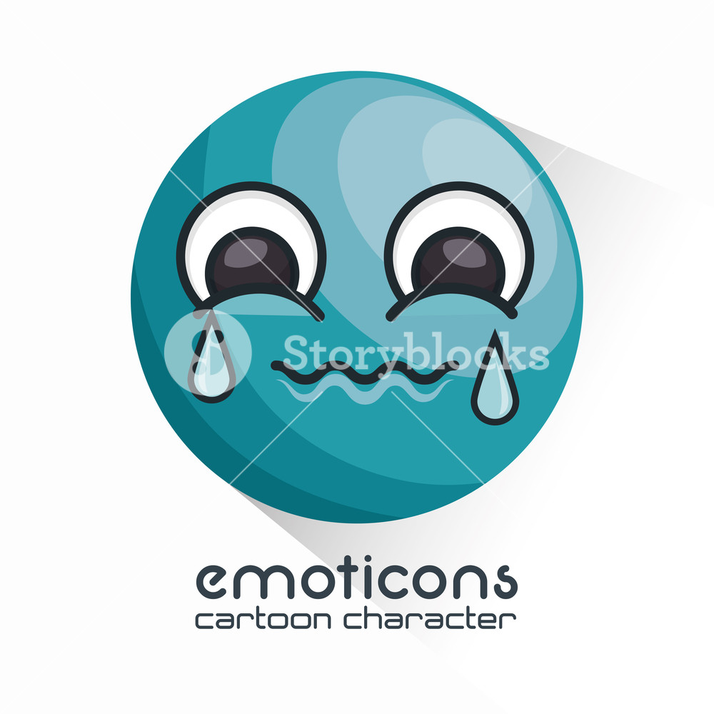 1000x1000 Emoticon Crying Face Icon Vector Illustration Royalty Free
