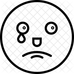 256x256 Crying Emoji Face Icon Of Line Style