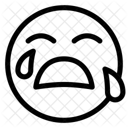 256x256 Crying Icon Of Line Style