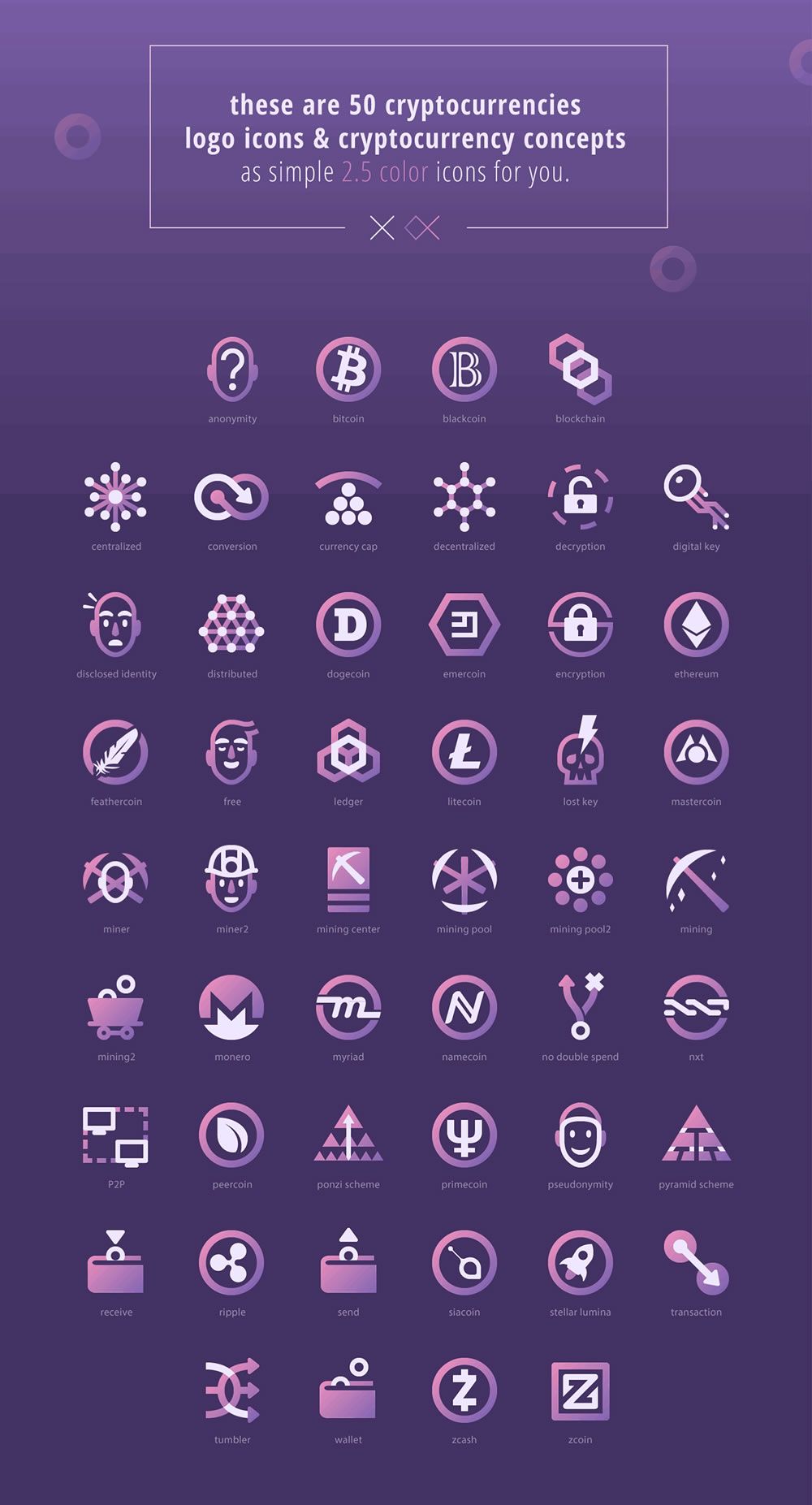 1000x1853 Free Cryptocurrency Icon Set