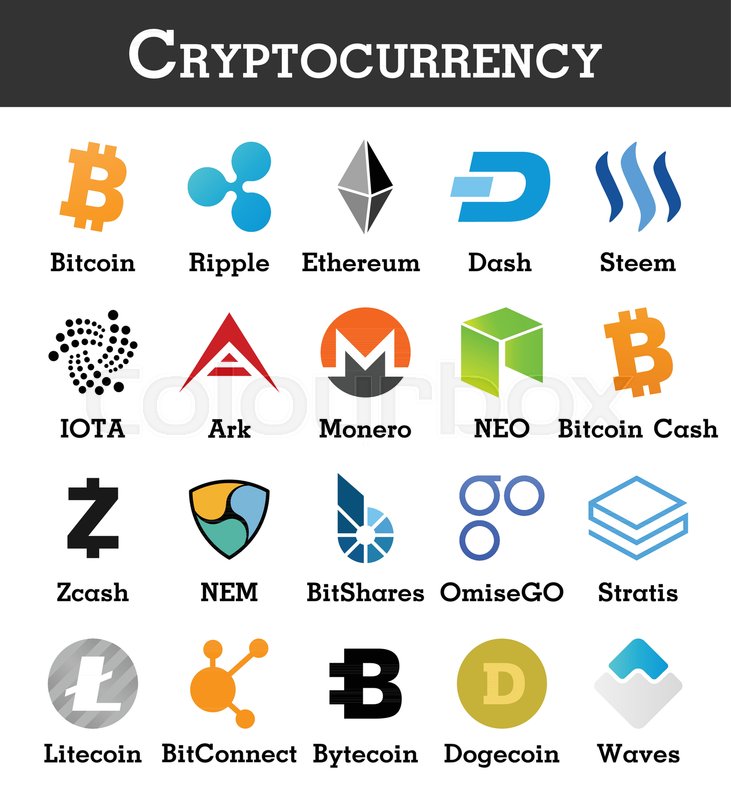731x800 Set Of Cryptocurrency Icon Vector Stock Vector Colourbox