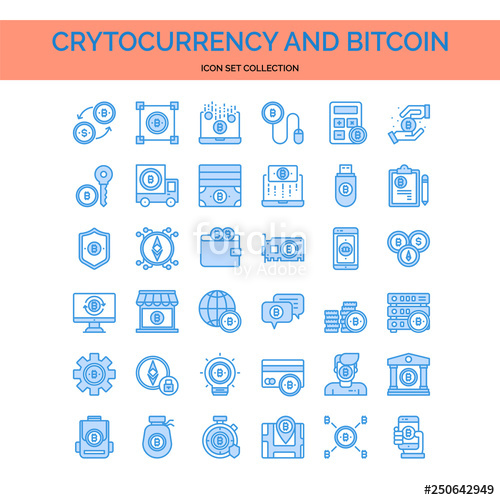 500x500 Cryptocurrency And Bitcons Set Ui Pixel Perfect Well