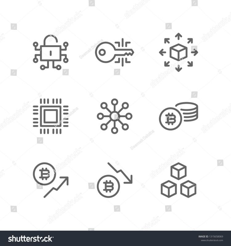 750x800 Cryptocurrency Icon Set Including Decryption, Digital, Key