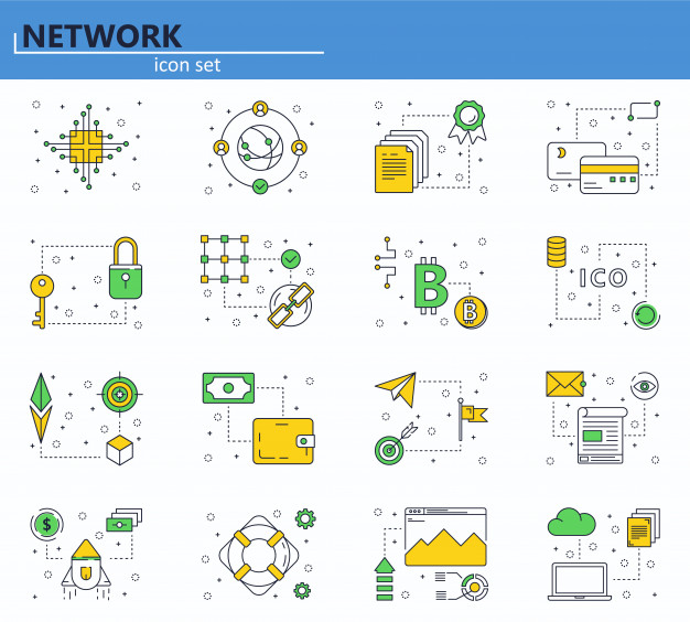 626x564 Vector Set Of Blockchain Technology And Cryptocurrency Icons