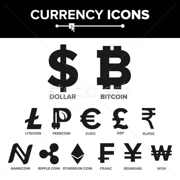 600x600 Currency Icon Sign Set Vector Money Famous World Currency