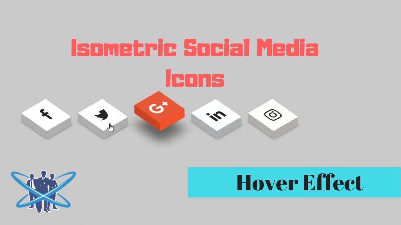 1280x720 Isometric Social Media Icons Css Icon Hover Effect Free