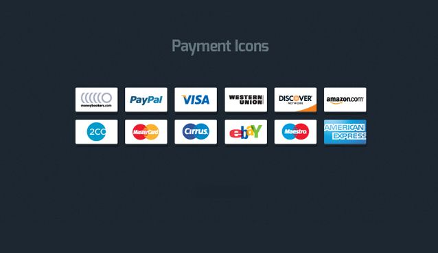 638x368 + Payment Method Credit Card Icon Set Css Author Free