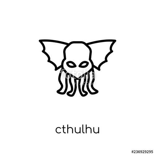 500x500 Cthulhu Icon Trendy Modern Flat Linear Vector Cthulhu Icon