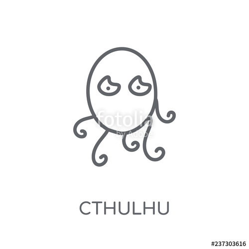 500x500 Cthulhu Linear Icon Modern Outline Cthulhu Logo Concept On White