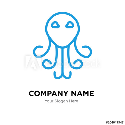 500x500 Cthulhu Company Logo Design Template, Colorful Vector Icon
