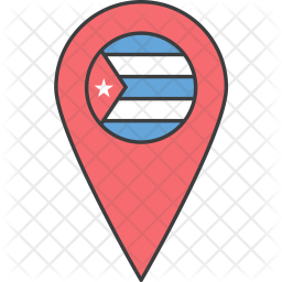 256x256 Cuba Flag Icon Of Colored Outline Style