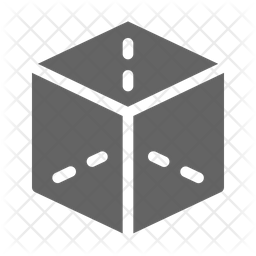 256x256 Cube Icon Of Glyph Style