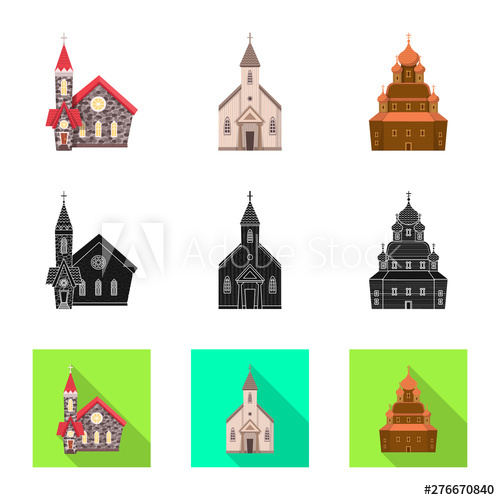 500x500 Isolated Object Of Cult And Temple Icon Collection Of Cult