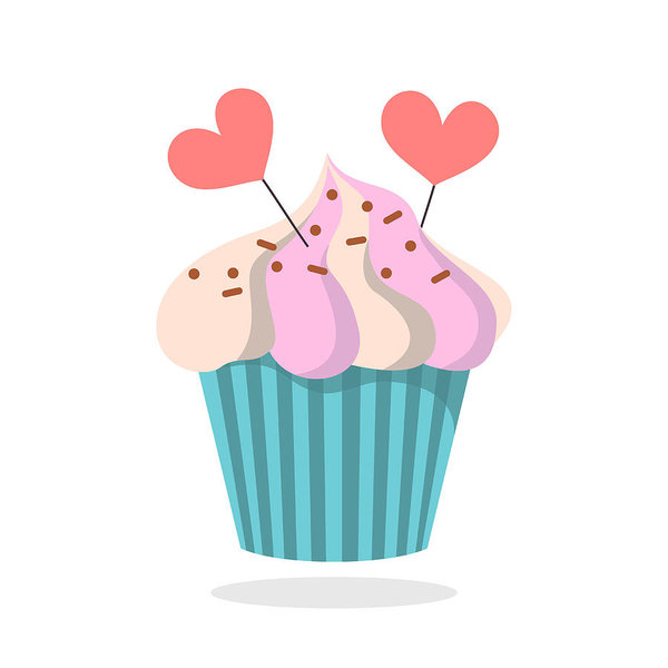 600x600 Cupcake Icon On The White Background Art Print